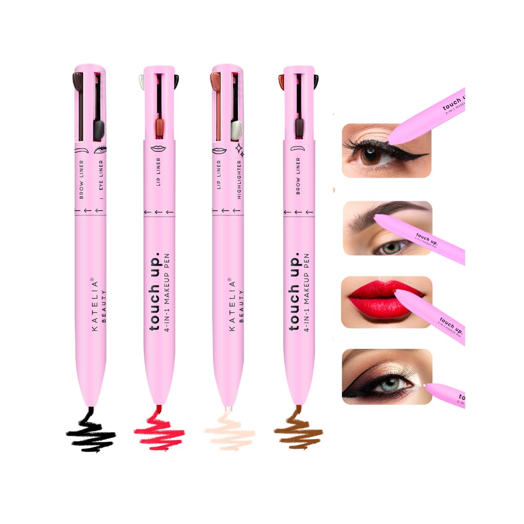 4-in-1 Beauty Makeup Pen – Long-Lasting Waterproof Eyebrow, Eyeliner, Lip Liner & Highlight Pencil