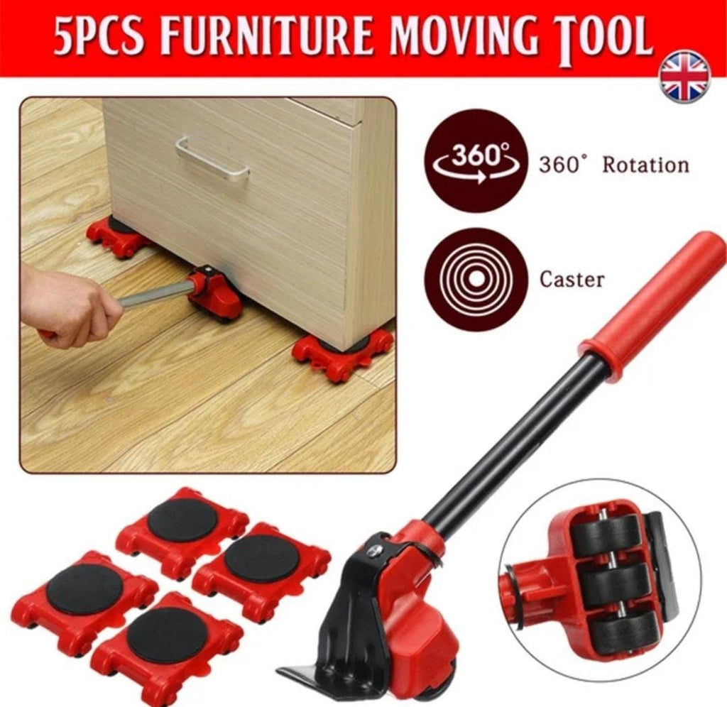 5-in-1 Heavy Furniture Moving Tool Set – Furniture Lifter & Transport Shifter with Rollers