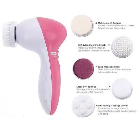 5-in-1 Electric Face Cleanser and Massaging Brush – Deep Pore Cleansing, Exfoliating & Beauty Care Tool